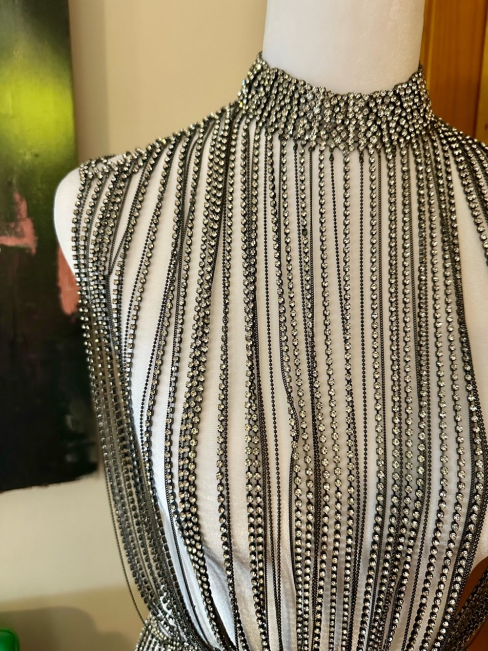 Zara Rhinstone Beaded Fringe Top - Picture 3 of 8